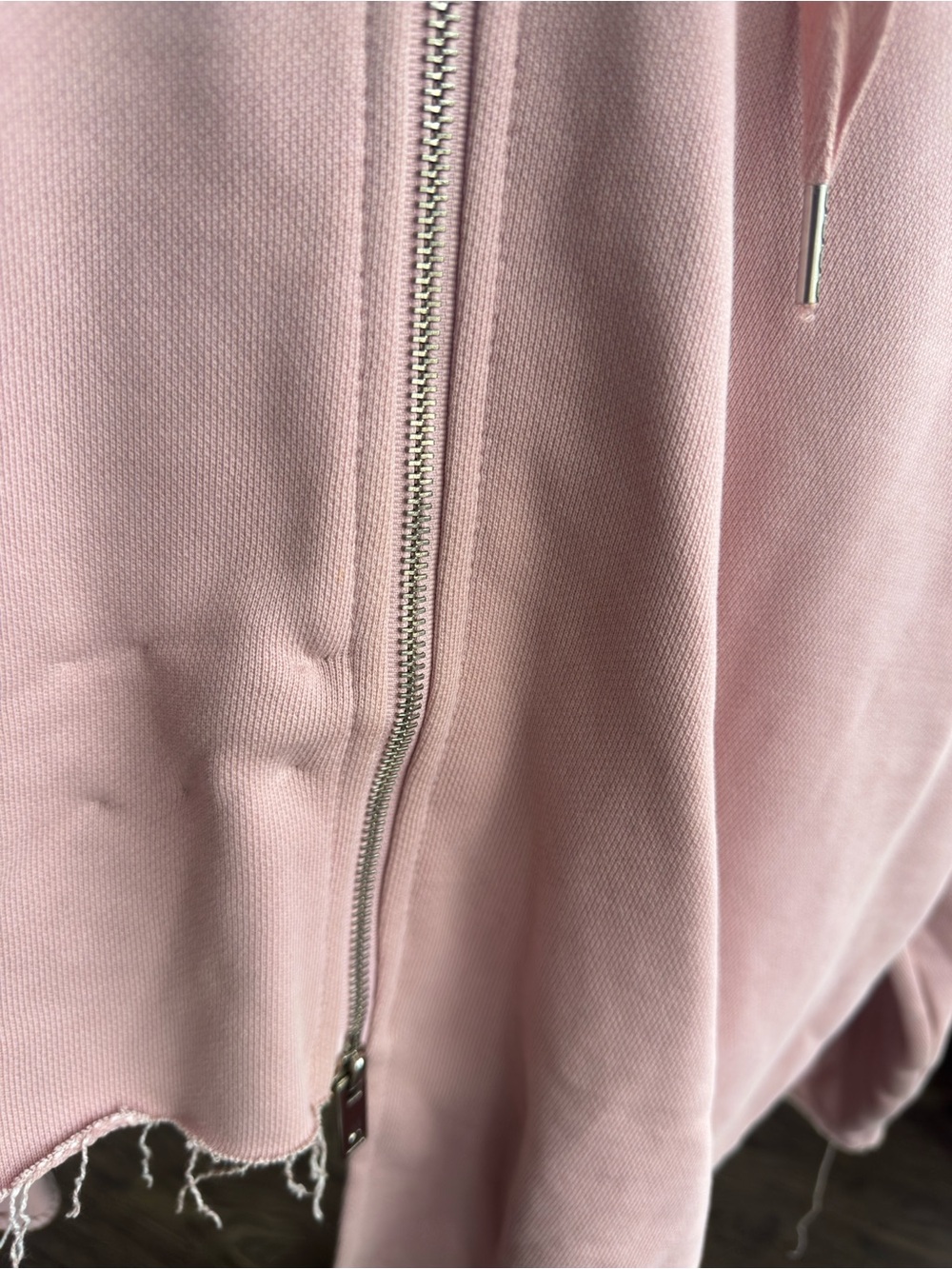 BTS ARMY Women's Dusty Pink Zip Hoodie with Hood and Drawstrings - Picture 6 of 14